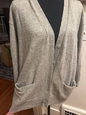 Sandro Paris Light Gray Open-Back Pocket Cardigan - Women